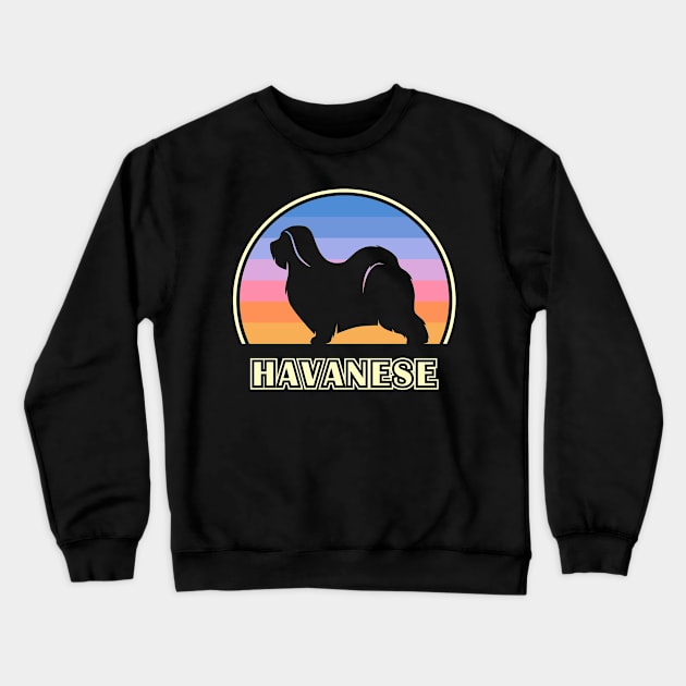 Havanese Vintage Sunset Dog Crewneck Sweatshirt by millersye